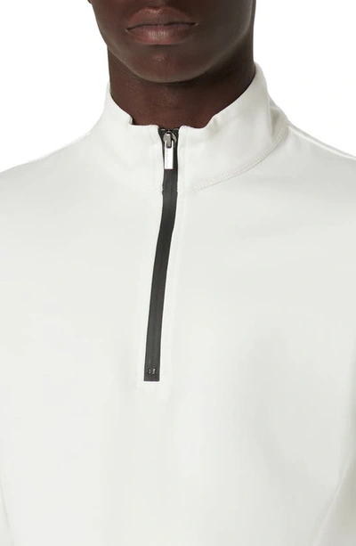 Bugatchi Quarter Zip Pullover In White