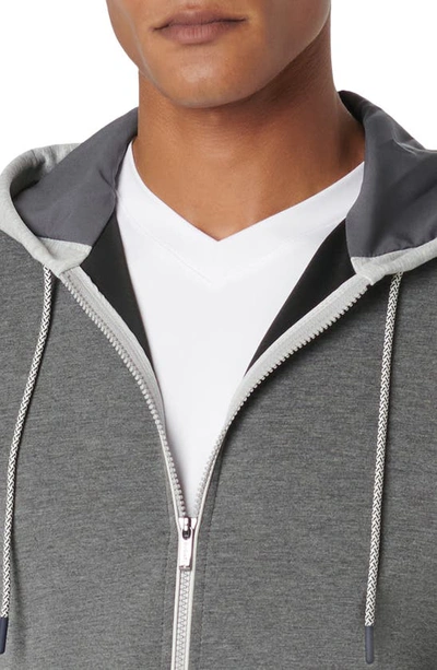 Shop Bugatchi Full Zip Hoodie Jacket In Anthracite