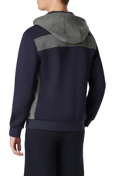 Shop Bugatchi Full Zip Hoodie Jacket In Navy