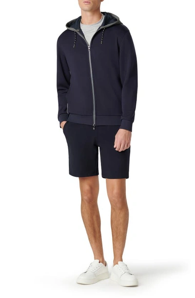 Shop Bugatchi Full Zip Hoodie Jacket In Navy