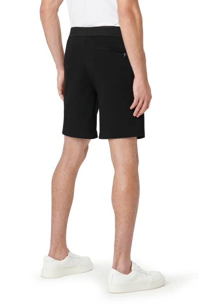 Shop Bugatchi Flat Front Knit Shorts In Black