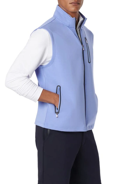 Shop Bugatchi Knit Zip-up Vest In Air Blue