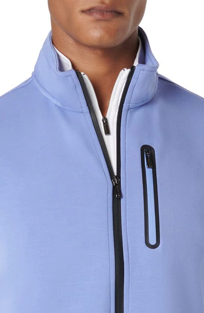 Shop Bugatchi Knit Zip-up Vest In Air Blue