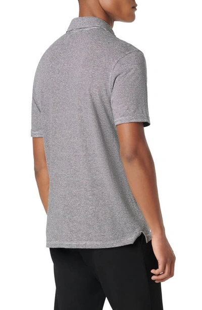 Bugatchi Pinstripe Hemp & Lyocell Polo In Black
