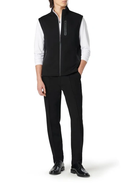 Shop Bugatchi Knit Zip-up Vest In Black