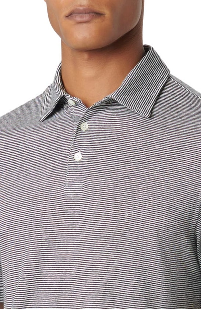Bugatchi Pinstripe Hemp & Lyocell Polo In Black