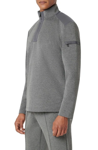 Bugatchi Soft Touch Quarter Zip Pullover In Anthracite