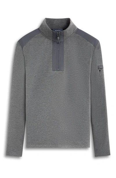 Bugatchi Soft Touch Quarter Zip Pullover In Anthracite