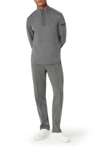 Bugatchi Soft Touch Quarter Zip Pullover In Anthracite