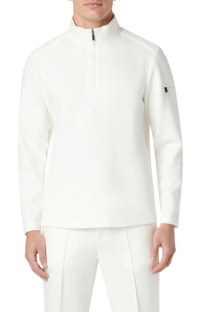 Shop Bugatchi Soft Touch Quarter Zip Pullover In Chalk