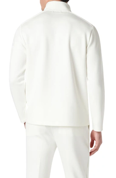 Shop Bugatchi Soft Touch Quarter Zip Pullover In Chalk