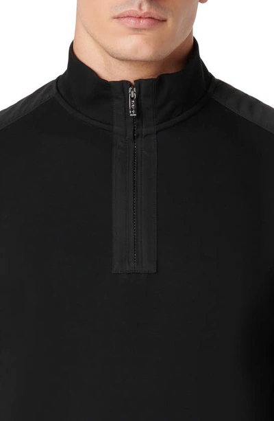 Shop Bugatchi Soft Touch Quarter Zip Pullover In Caviar