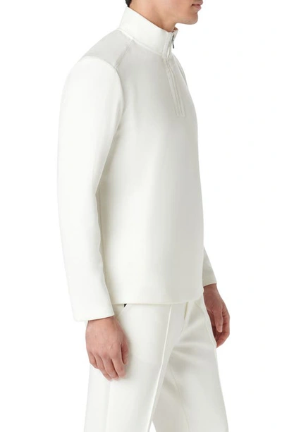 Shop Bugatchi Soft Touch Quarter Zip Pullover In Chalk