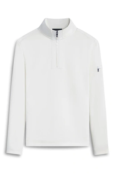 Shop Bugatchi Soft Touch Quarter Zip Pullover In Chalk