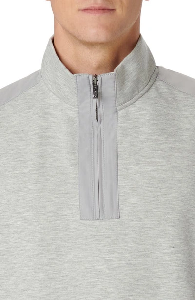 Bugatchi Soft Touch Quarter Zip Pullover In Cement