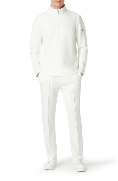 Bugatchi Soft Touch Quarter Zip Pullover In Chalk
