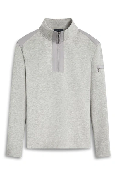 Bugatchi Soft Touch Quarter Zip Pullover In Cement