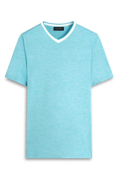 Shop Bugatchi V-neck Performance T-shirt In Aqua