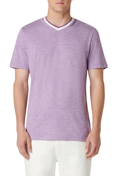 Shop Bugatchi V-neck Performance T-shirt In Orchid