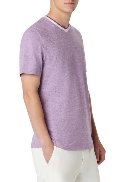 Shop Bugatchi V-neck Performance T-shirt In Orchid