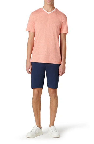 Shop Bugatchi V-neck Performance T-shirt In Coral