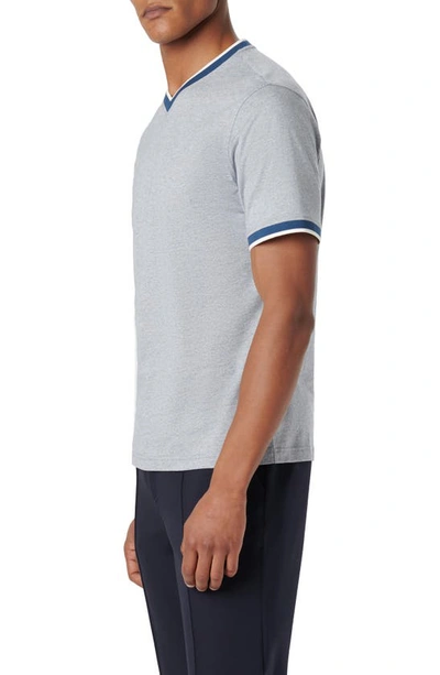 Bugatchi High V-neck T-shirt In Slate