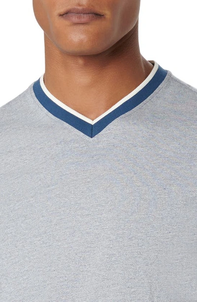 Shop Bugatchi High V-neck T-shirt In Slate