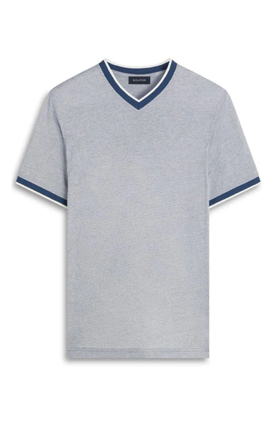 Bugatchi High V-neck T-shirt In Slate