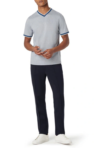 Bugatchi High V-neck T-shirt In Slate