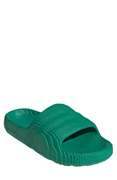 Shop Adidas Originals Adilette Sport Slide Sandal In Bold Green/ Bold Green/ Black