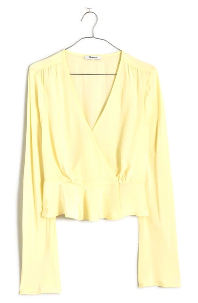 Shop Madewell Bell Sleeve Wrap Top In Candlelight