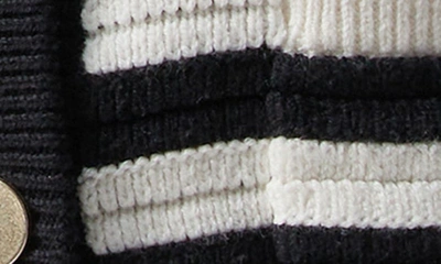 Shop Sanctuary Stripe Cotton Blend Cardigan In Chalk And