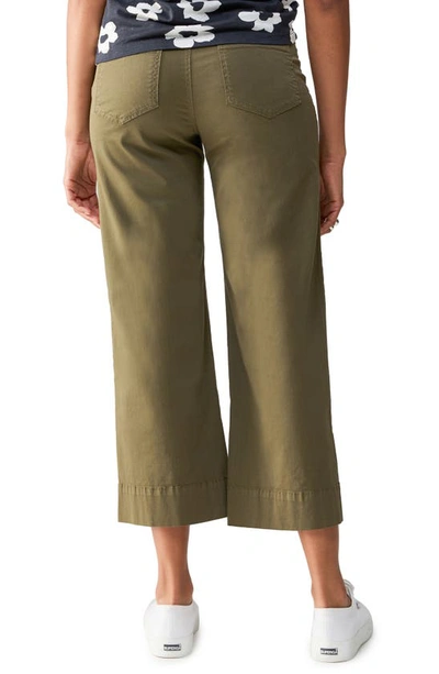 Sanctuary The Marine Cropped Wide Leg Pants In Burnt Oliv