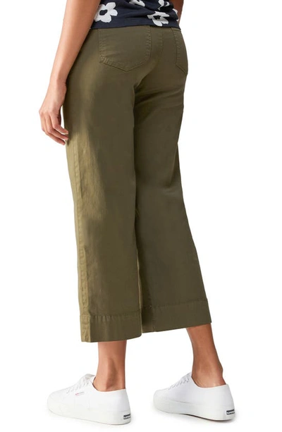 Sanctuary The Marine Cropped Wide Leg Pants In Burnt Oliv