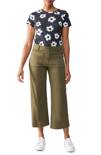 Sanctuary The Marine Cropped Wide Leg Pants In Burnt Oliv
