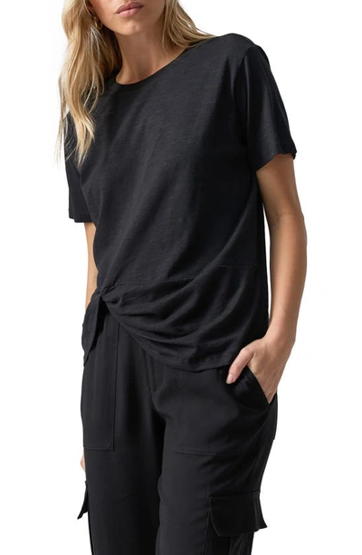 Shop Sanctuary Riptide Twist Hem T-shirt In Black