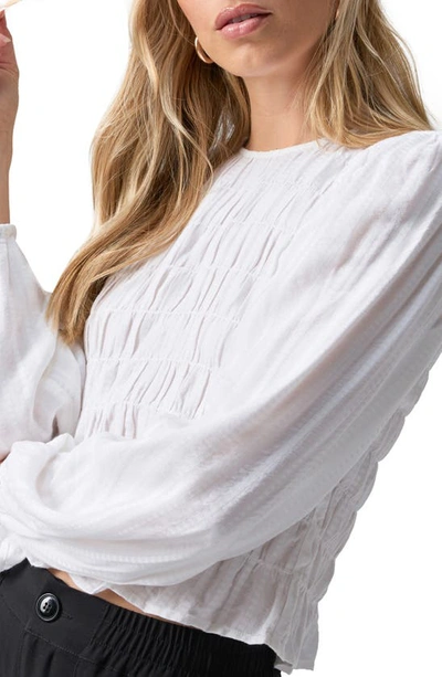 Shop Sanctuary Get Together Smocked Long Sleeve Top In White