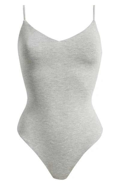 Shop Afrm Ester V-neck Bodysuit In Heather Grey