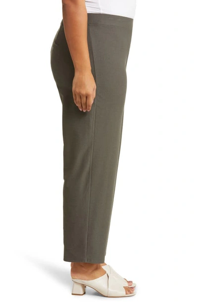 Shop Eileen Fisher Knit Ankle Straight Leg Pants In Grove