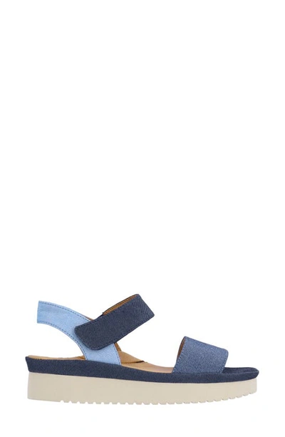 L'amour Des Pieds Abrilla Slingback Platform Wedge Sandal In Blue