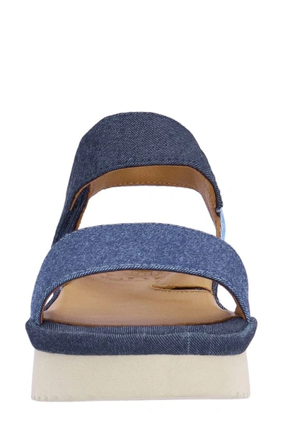 L'amour Des Pieds Abrilla Slingback Platform Wedge Sandal In Blue
