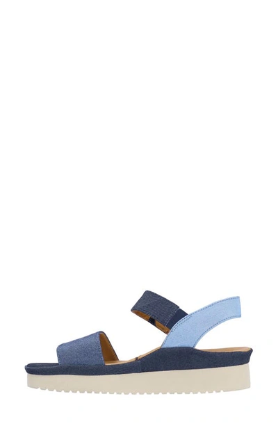 L'amour Des Pieds Abrilla Slingback Platform Wedge Sandal In Blue
