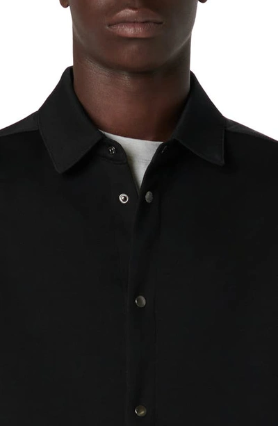 Shop Bugatchi Knit Shirt Jacket In Black