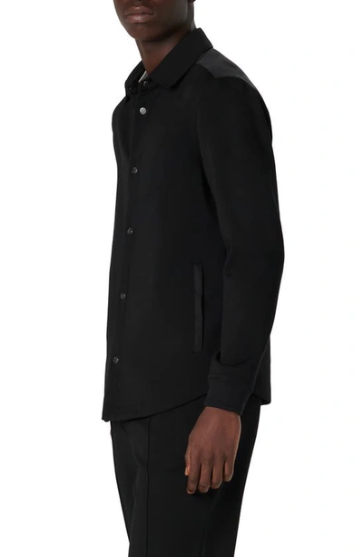 Shop Bugatchi Knit Shirt Jacket In Black