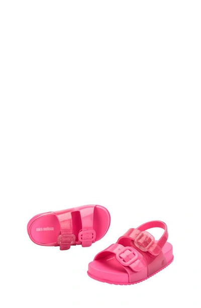 Shop Mini Melissa Kids' Mini Cozy Slingback Sandal In Pink Glitter