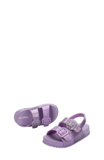 Shop Mini Melissa Kids' Mini Cozy Slingback Sandal In Lilac Glitter