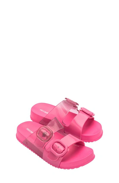 Shop Mini Melissa Kids' Mini Cozy Slide Sandal In Pink Glitter
