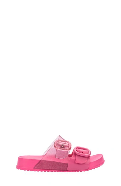 Shop Mini Melissa Kids' Mini Cozy Slide Sandal In Pink Glitter