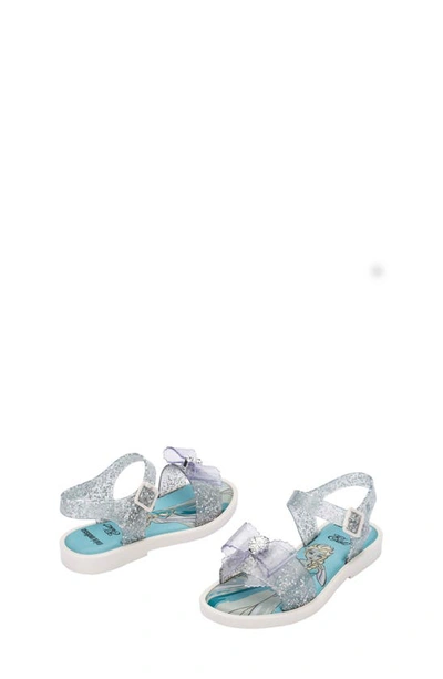 Shop Mini Melissa X Disney Mar Jelly Sandal In Clear Glit