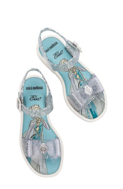 Shop Mini Melissa X Disney Mar Jelly Sandal In Clear Glit